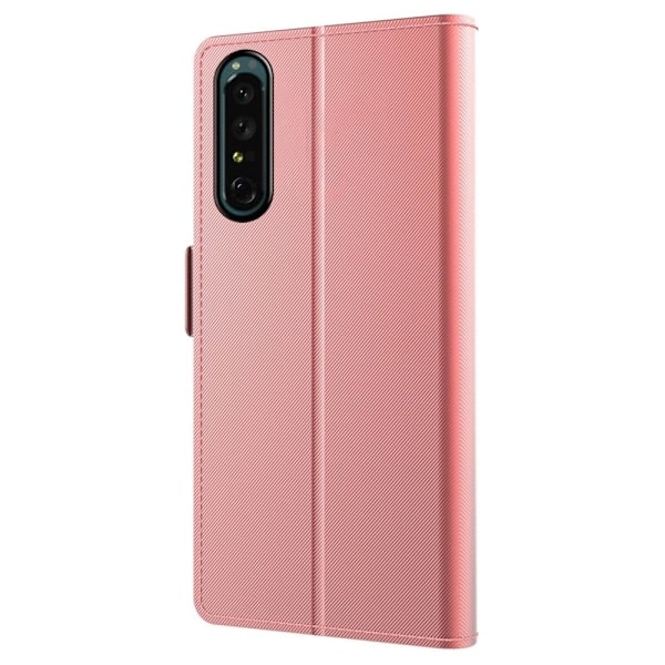 Phone Suojakotelo With Make-up Mirror And Slick Design For Sony Xperia 1 Iv - Ruusukulta Pink