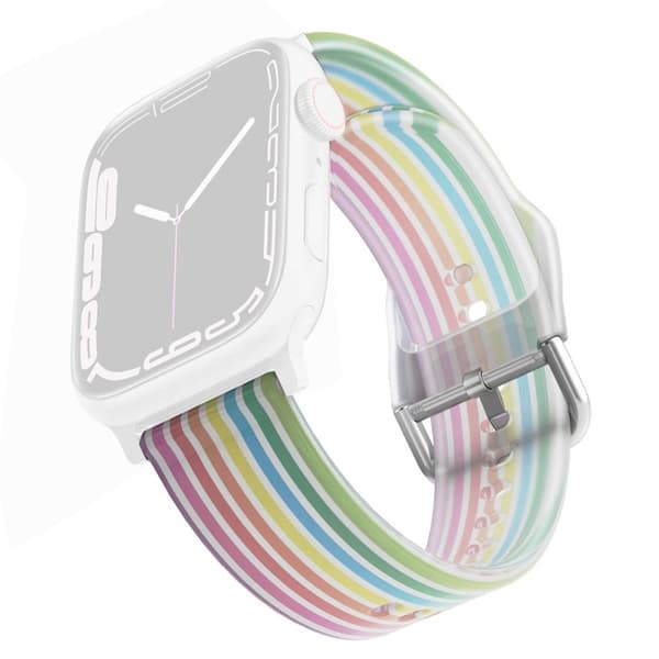 Apple Watch Series 8 (41mm) regnbågsfärgat klockarmband i silikon - Regnbåge multifärg