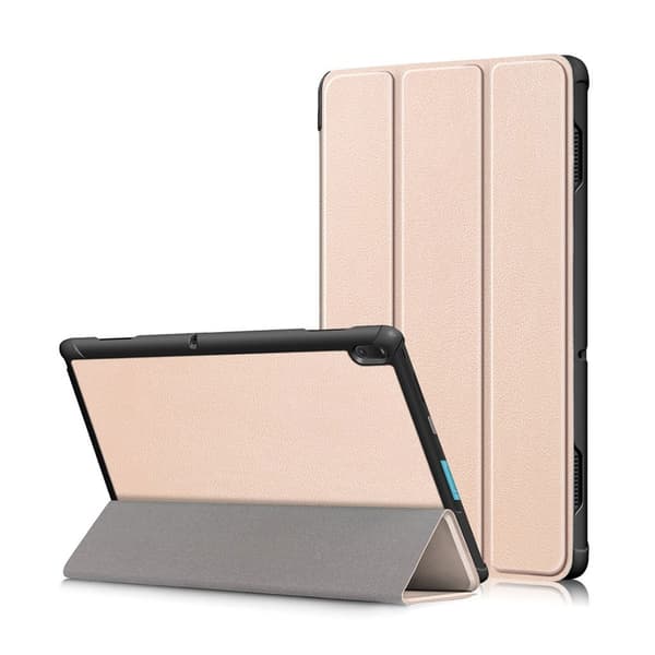 Lenovo Tab E10 Støtsikkert Skinnetui Med Deksel - Gull Gold