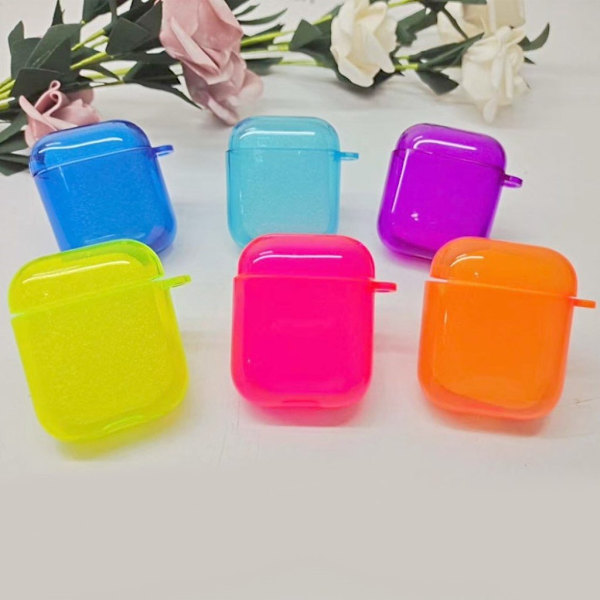 Airpods holdbart solid farve etui - Orange Orange