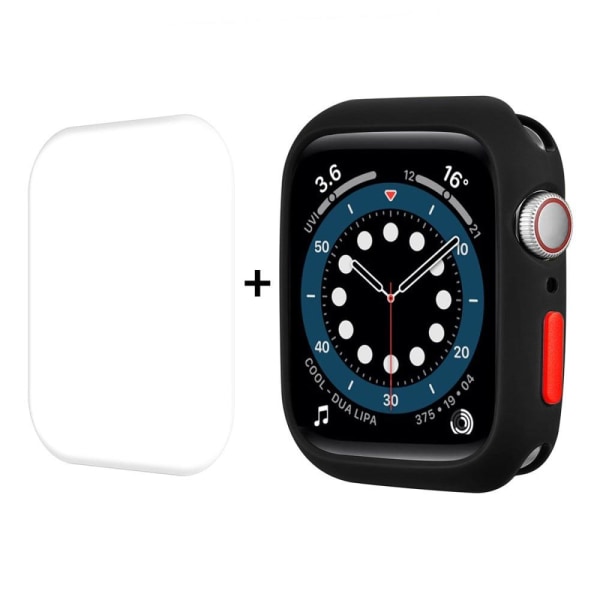 ENKAY Apple Watch (41mm) TPU suojakuori + näytönsuoja - Musta Transparent