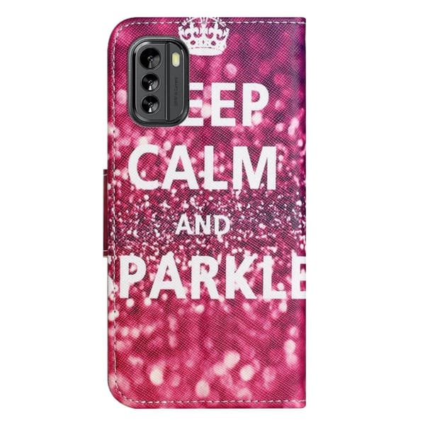 Wonderland Nokia G60 Flippetui - Keep Calm og Sparkle Red