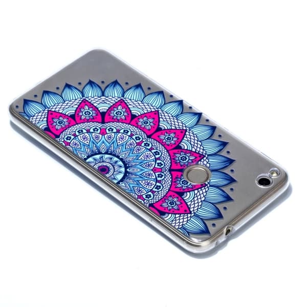 Huawei Honor 8 Lite Gummibelagt silikone cover - Halv blomst Blue