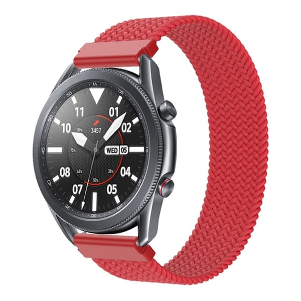 Samsung Galaxy Watch 3 (45 mm) elastisk nylon-urrem - Rød Størrelse: Xs Red