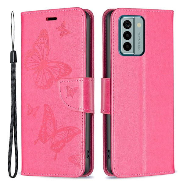 Butterfly Nokia G22 Flippetui - Rose Pink