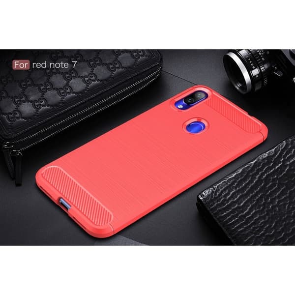 Carbon Flex Xiaomi redmi Note 7 case - Rød Red