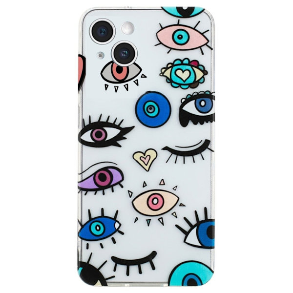 Deco iPhone 15 deksel - Monsterøyne Multicolor