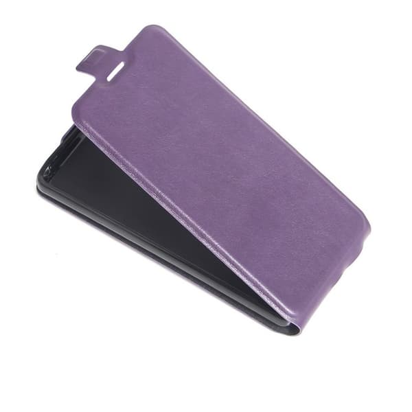 Amdrup vertikalt flippetui av lær for Sony Xperia E5 - Lilla Purple