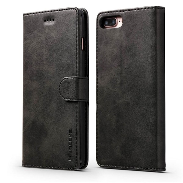 LC.Imeeke läder iPhone 8 Plus / iPhone 7 Plus fodral - Svart Svart