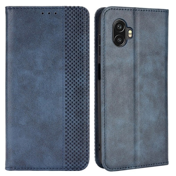 Bofink Vintage Samsung Galaxy Xcover 6 Pro nahkakotelo - Sininen Blue