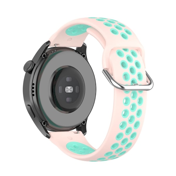 Ticwatch GTX / Pro tofarvet silikone urrem - Lyserød / Blågrøn Green