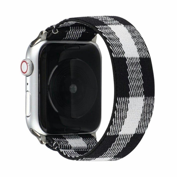 Apple Watch Series 6 / 5 40mm klæde mønster rem - sort ternet mønster Black