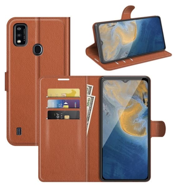 Classic ZTE Blade A51 flip etui - Brun Brown
