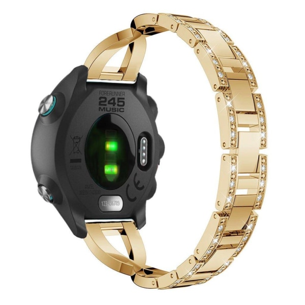 20mm Garmin Forerunner 245 X-shape rhinestone watch band - Gold Gold
