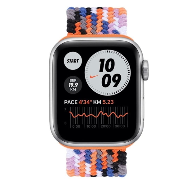 Apple Watch Series 8 (41 mm) klockarmband i elastisk nylon - Färg Orange Storlek: L multifärg
