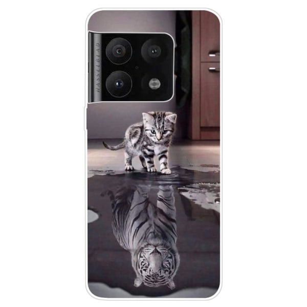 Deco OnePlus 10 Pro Etui - Kat og Tiger Silver grey