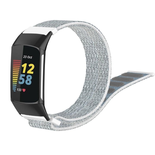 Elastic nylon watch strap Fitbit Charge 5 - White Vit