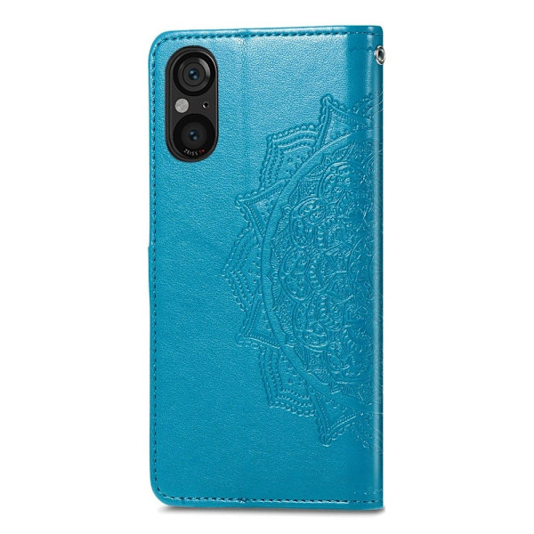 Mandala Sony Xperia 5 V læderetui - Blå Blue