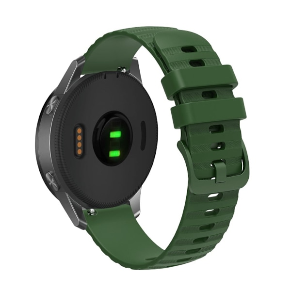 20 mm universal klockarmband i silikon med korniga prickar - Militärgrön Grön