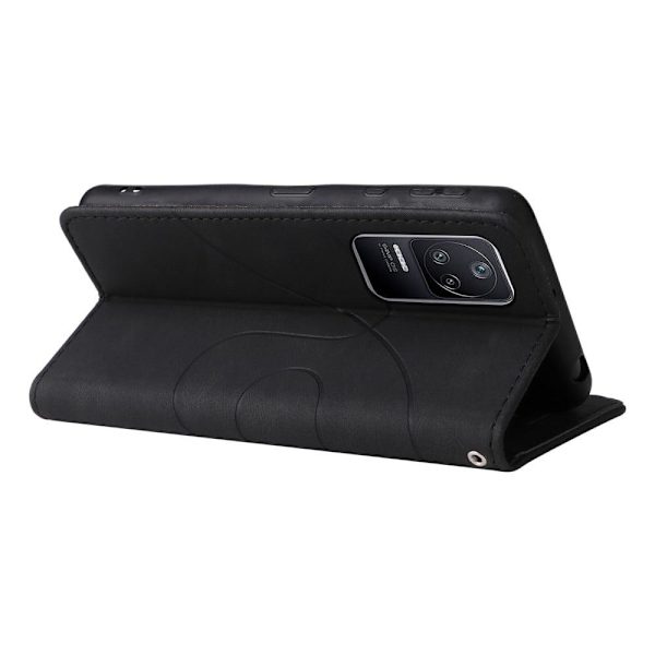 Texturerat läder Xiaomi Poco F4 GT / Xiaomi Redmi K40S fodral med handledsband - Svart Svart