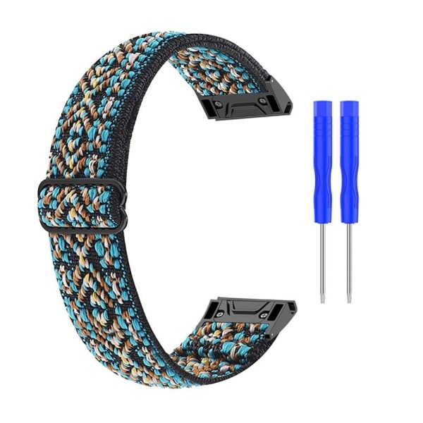 Elastinen nailonista valmistettu viileä kuvioitu kellohihna Garmin-kelloon - Ruskea Multicolor