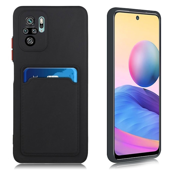 Card Holder Deksel til Xiaomi Redmi Note 10 / Note 10s - Svart Black