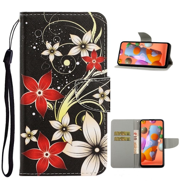 Wonderland Samsung Galaxy A11 flip kotelot - Kauniit Kukat Multicolor