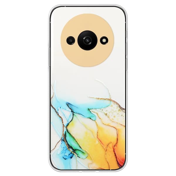 Marmordesign Xiaomi Redmi A3 deksel - Gul Yellow