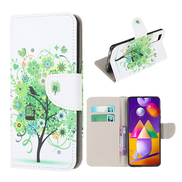 Wonderland Samsung Galaxy M31s flip kuoret - Vihreä Torni Green