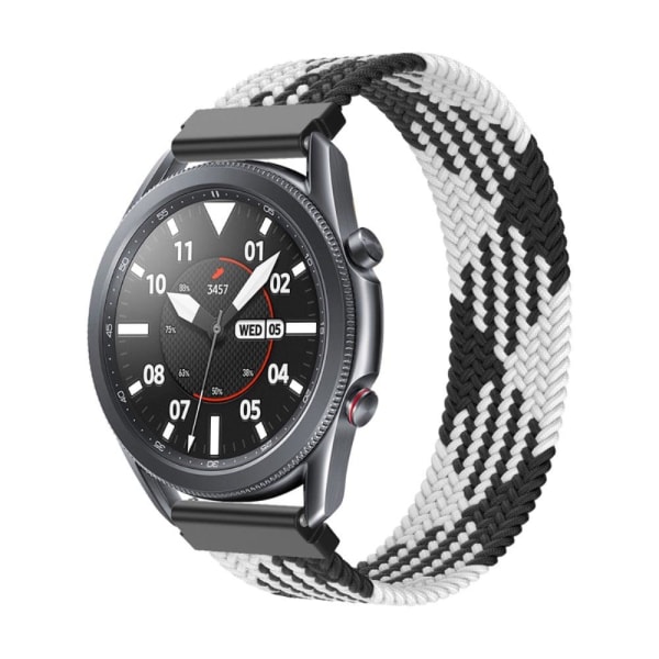 Samsung Galaxy Watch 3 (45mm) elastic nylon watch strap - Black Vit