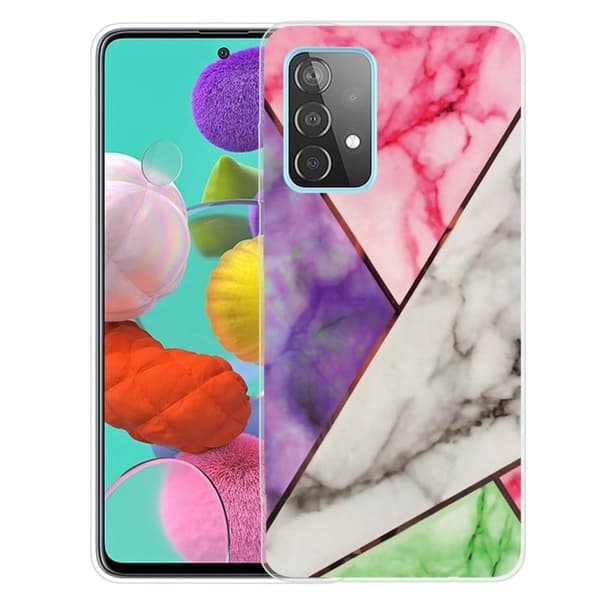 Marble Samsung Galaxy A13 4G Etui - Lilla / Rose / Hvid / Grøn Multicolor