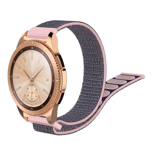 Samsung Galaxy Watch (42mm) nylonurrem med velcro - grå / pink Silver grey