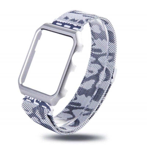 Apple Watch 42mm erstatnings urrem i stainless stål med milaneti White