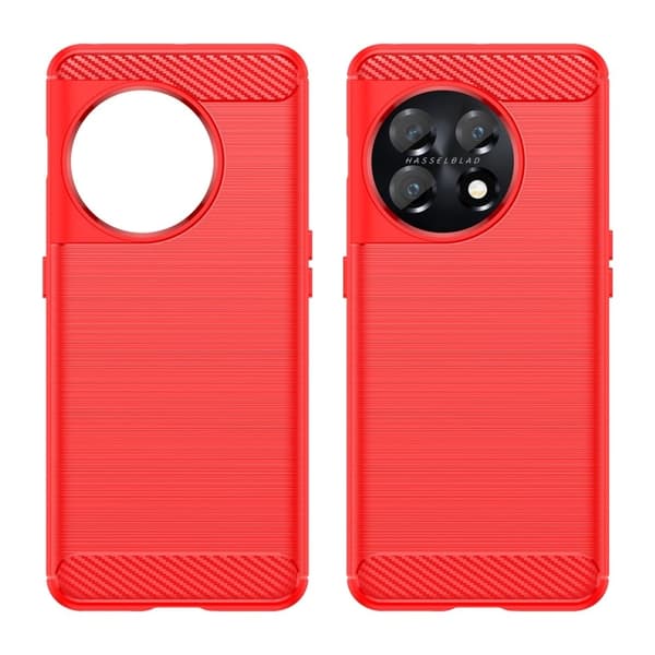Carbon Flex Suojakotelo OnePlus 11 - Punainen Red
