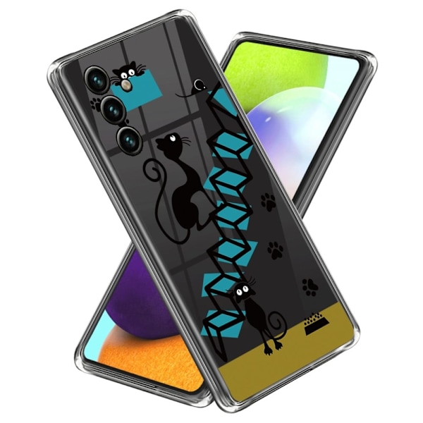 Deco Samsung Galaxy A34 5G Suojakotelo - Kissa And Mouse Blue