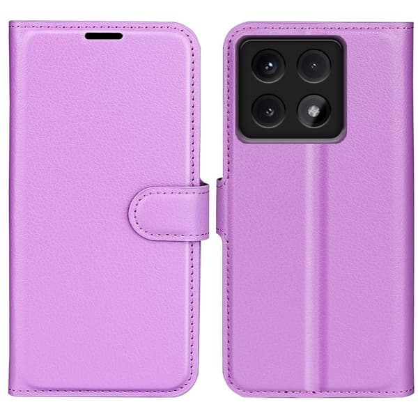 Klassisk Xiaomi 14T Pro flip etui - Lilla Purple
