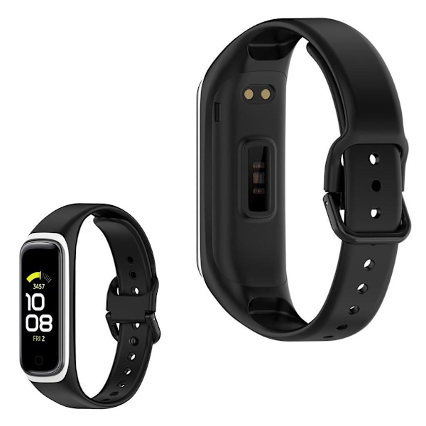 Samsung Galaxy Fit 2 bi-color silicone watch band - Black / White Svart