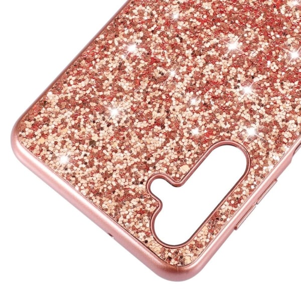Glitter Samsung Galaxy A14 Suojakotelo - Hopea Silver grey