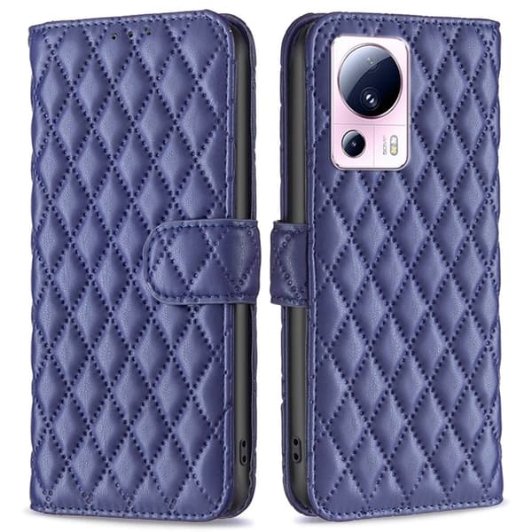 Rombemønster, matt flip-deksel for Xiaomi 13 Lite / Xiaomi Civi 2 - Blå Blue