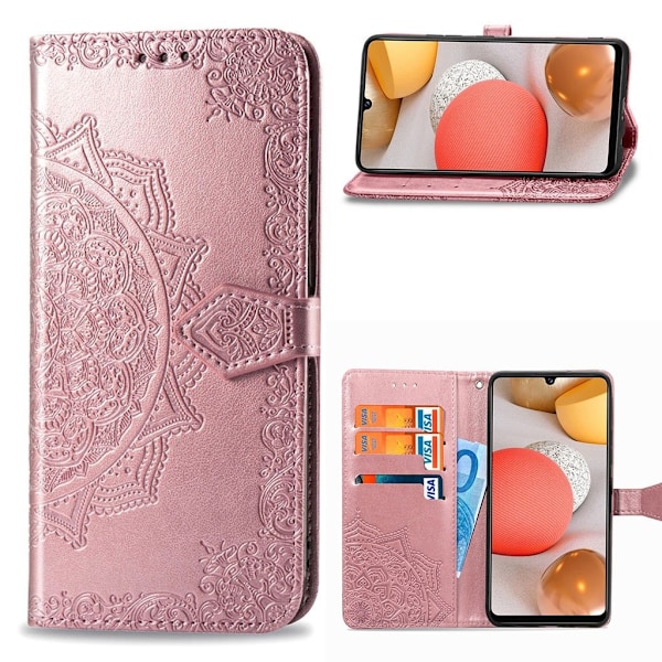 Mandala läder Samsung Galaxy A42 5G fodral - Rosa Rosa