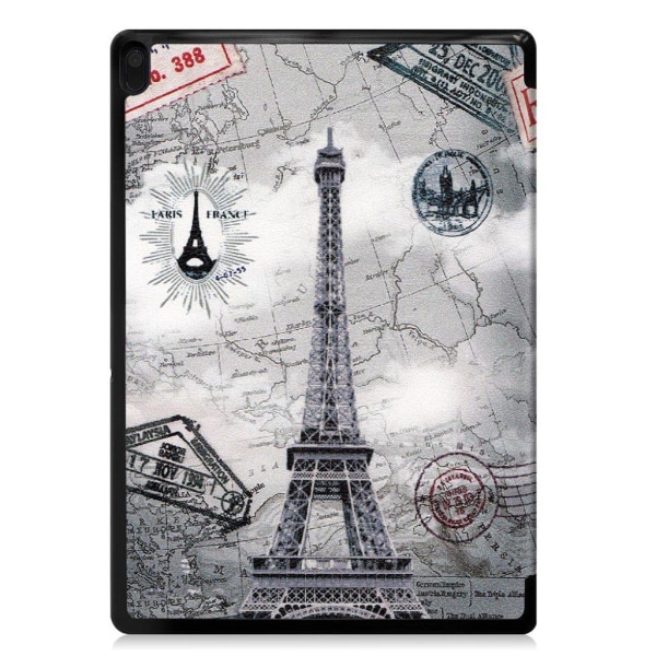 Lenovo Tab E10 Tre viks läderfodral med mönster - Eiffel Tornet multifärg