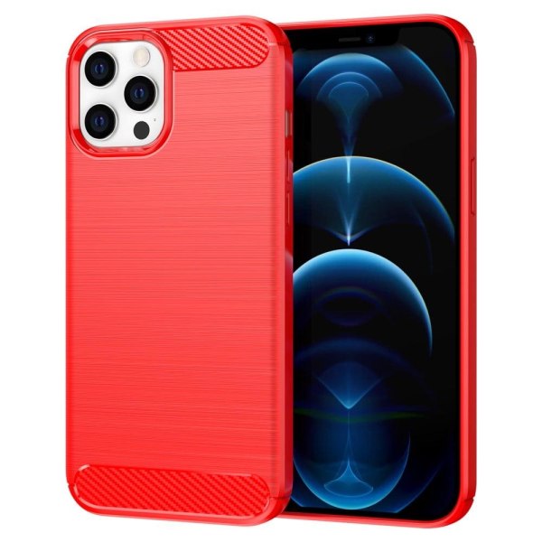 Carbon Flex Suojakotelo iPhone 12 Pro Max - Punainen Red
