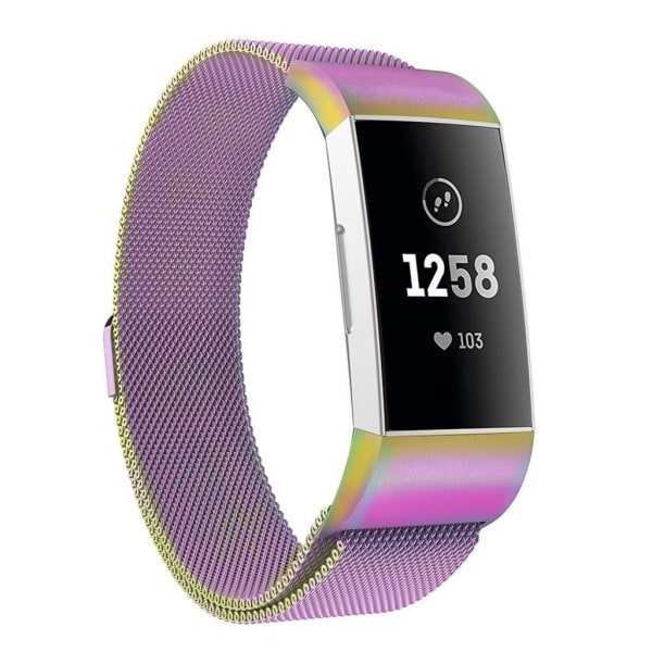 Fitbit Charge 3 erstatnings urrem i metal med milamesiske masker - str. L, Multifarvet Multicolor