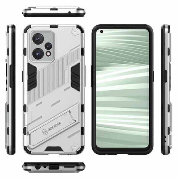 Støtsikkert hybriddeksel for Realme 9 Pro Plus - Sølv Silver grey