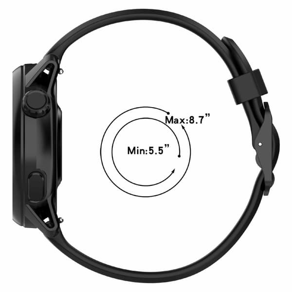 Coros Pace 3 / Apex 2 Pro / Apex Pro silikoninen kellonauha yksivärinen 22mm kellonauha - Musta Black