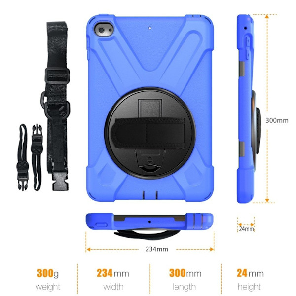 iPad Mini (2019) X-Shape silikonfodral - Blå Blå