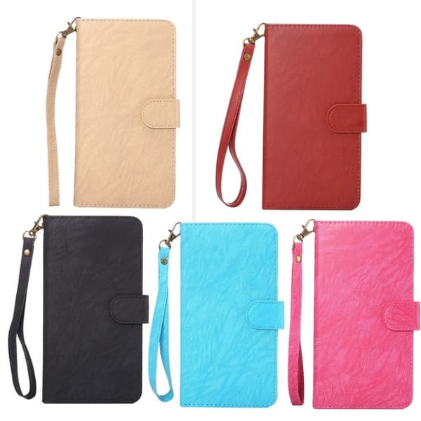 Læder-etui til smartphones, størrelse: 14.5x7.5x1.8cm - Rød Red