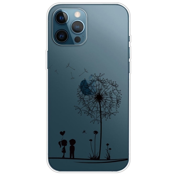 iPhone 14 Pro 6.1 tommer Anti-fall Pattern Printing Clear Design Back Case IMD Soft Flexible Wear-resistant Protective Phone Case - Sort Black