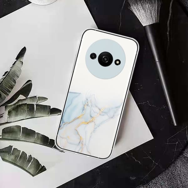 Marble design Xiaomi Redmi A3 kotelot - Harmaa Silver grey
