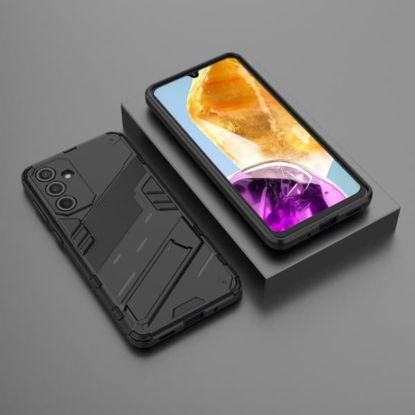 Støtsikkert hybriddeksel med et moderne preg for Samsung Galaxy M55 - Svart Black